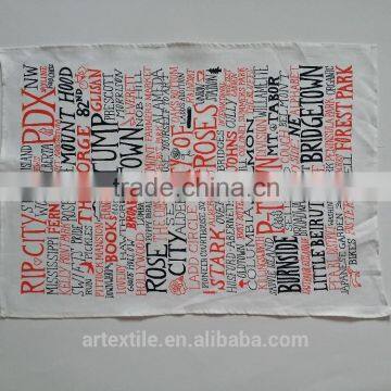 wholesale cotton printed linen tea towel