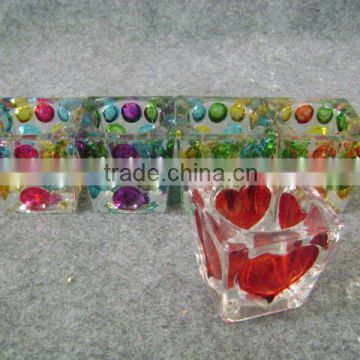 diamond glass candle holder