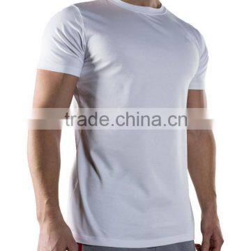 Custom 95% cotton 5% elastane t shirt white scoop neck t shirt for men