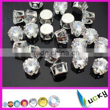 2016 NEW fashion billion cuts fancy point back crystal ,NO foiled back rhinestone with silver claw settings transparent color