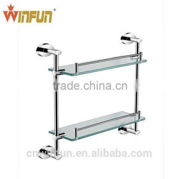 Bath hardware double glass shelf