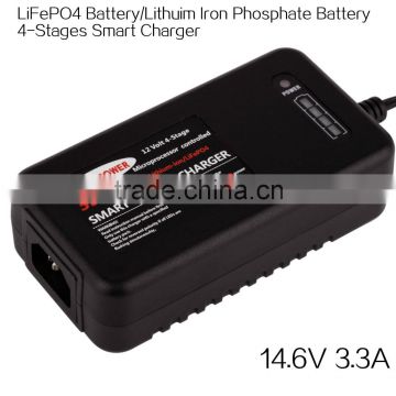 newest product 10.8V 3.3A top technology motorbike Lifepo4 battery charger with 4LEDs indicator