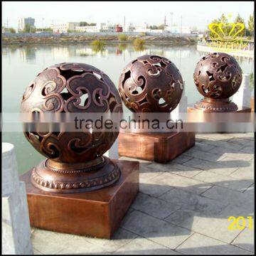 Cast Copper Hollow Ball Sculpture City Campus Square Sculpture Garden photo-4