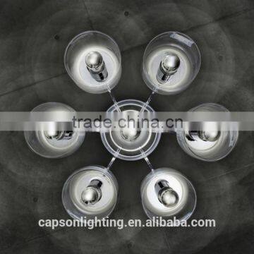 Modern Desingn Glass Shade Indoor Ceiling Lamp With Chandelier photo-2