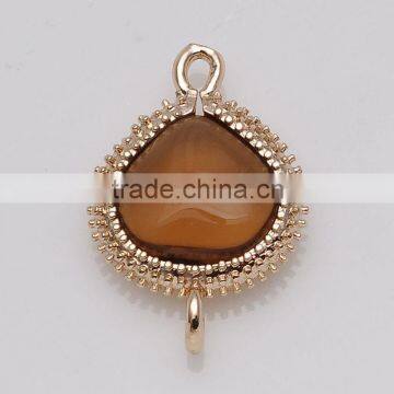 Wholesale New Style Gold Copper Frame Insert Various Colors 'Gemstone Jewelry Findings