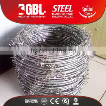 Chain link fence top electro galvanized barbed wire