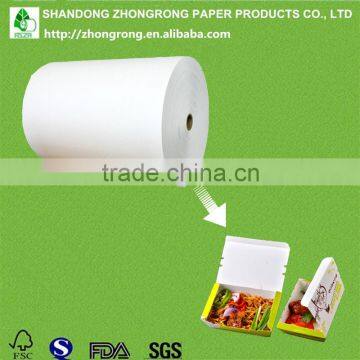 220gsm food grade SBS white paper board in roll or sheet