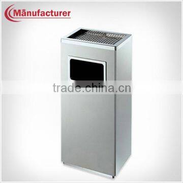 Square Hotel Lobby Stainless Steel Floor Ashtray Bin,Commercial Trash Container for Sales