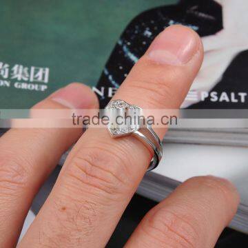 New Arrival Heart Diamond Sterling Silver Ring Blanks photo-4