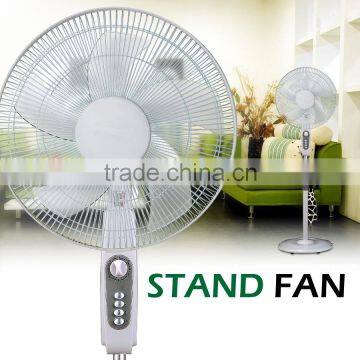 16 Inches White Two Plug Stand Fan With Copper Motor Made in Anhui MAST