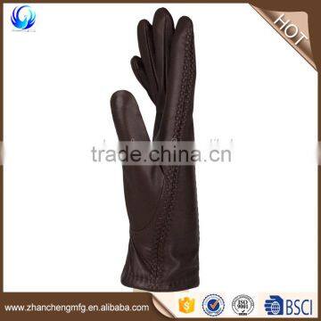 Factory Price Mens Brown Sheepskin Wool Lined Leather Gloves for Wholesales photo-3