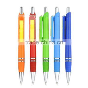 2 in 1 palstic ball point pen with color sticker click plastic ball pen promotional pen