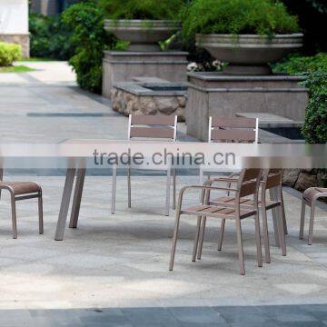 outdoor brushed aluminun dining furniture set