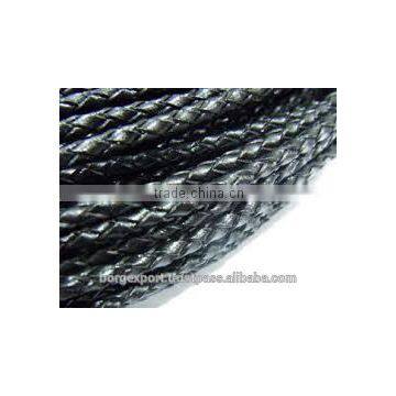 4mm Braided Leather Cords From BORG EXPORT /Genuine Leather / Braided Leather cord 4 mm