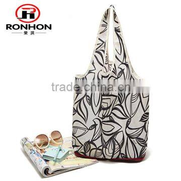 new fashion foldable tote bag printede nylon shopping bag