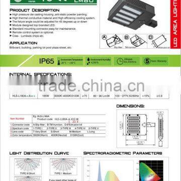 ETL DLC 180W High PowerLED Shoebox,Yoke Mount Parking Lot LED Shoe Box Flood Light photo-3