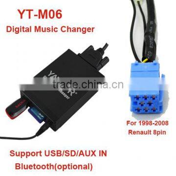 Yatour YT-M06 for Renault 8 pin car radio USB/SD/AUX/Bluetooth mp3 interfaces bluetooth car adapter