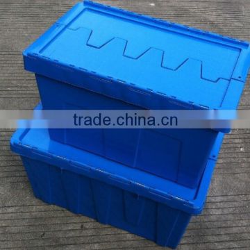 50Litre/54L Sale Plastic Boxes With Lid,Stackable Hinged Plastic Tote Boxes,Plastic Box With Hinged Lid