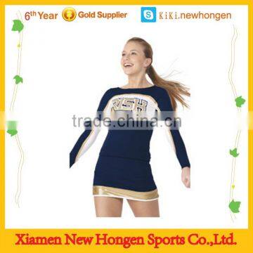 2015 newest design allstar long sleeve one-pieces cheerleading uniforms