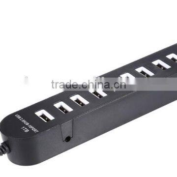 Portable 480MBPS Usb 2.0 10 Port Hub With One Switch photo-3