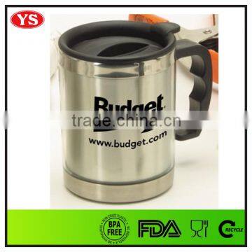thermal insulated trave mug in translucent with durable s/s