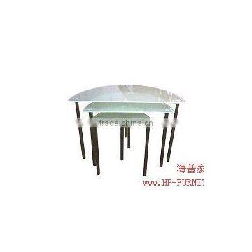 Glass and Metal Nest Table Set HP-9-002