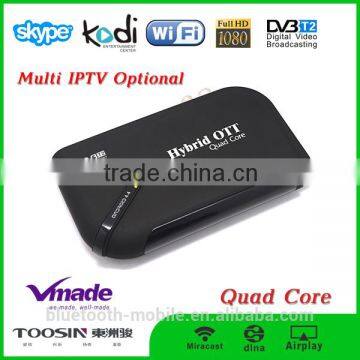 Android +DVB T2 quad core android4.4 OTT set top box factory direct price