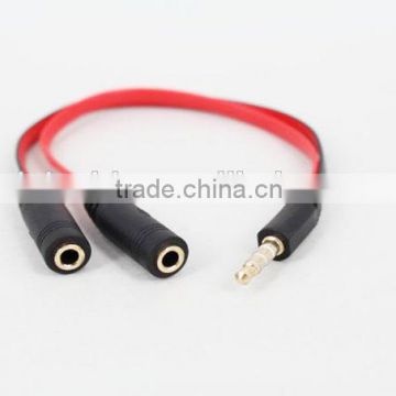 1to 2 audio splitter cable with double color