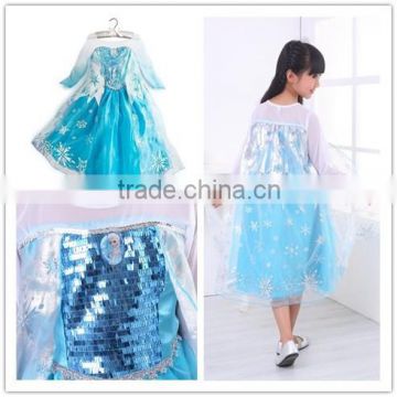 Frozen elsa dress for girl, summer cosplay costume, hot sale girl skirt