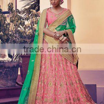 Anchorite Pink Net Lehenga Choli/fancy lehenga choli/Lehenga Choli Wholesaler In India