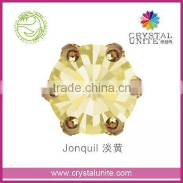 Crystal Unite Lead Free Chaton in Crown Setting, Jonquil