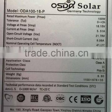 100w 18v Colorful Poly-crystalline Solar Module With TUV CE photo-5