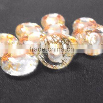 Chinese Doublets Golden Rutile Quartz Fancy Stylist Rondelle Big Hole Beads