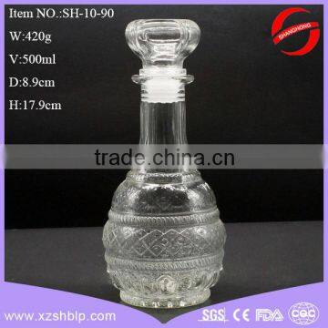 Beautiful Crystal Whiskey Wine Decanter Glass Bottle With Glass Topper