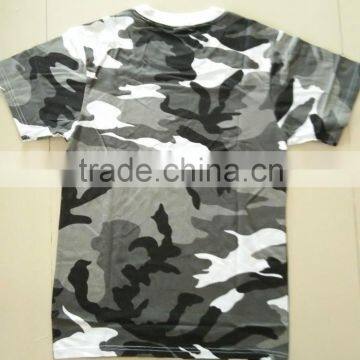 OEM 60% Cotton 40% Polyester Jersey Grey Camouflage Military Plain T Shirt photo-2
