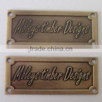 brass name plate, furniture labes embossed logo,metal logo