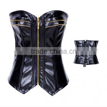 New Arrival Smooth Zipper Casual Corset Tops For Ladies and Girls