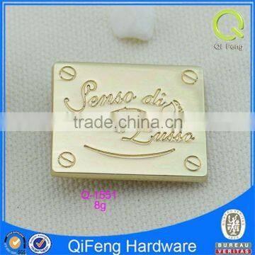 Handbag logo metal plate custom brand logo Q-1525