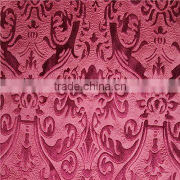 red color sofa fabric embossed super soft velboa with polyester velvet fabric for home textile