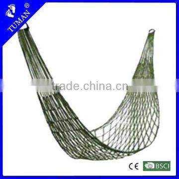 Wholesale Classic Sigle Army Green Paragraph Nylon Rope Mesh Hammock