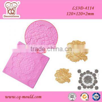 New design 3d silicone lace mat for cake decorationg manufacturer