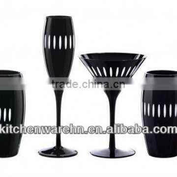 black stem champagne glass