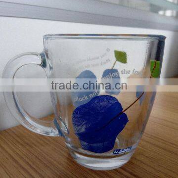 290ml glass coffee mugs with handle