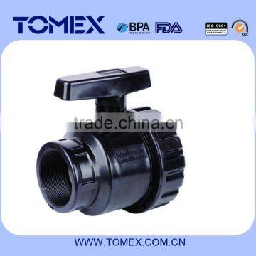 Durable single union black valve for irrigation to control water flowing