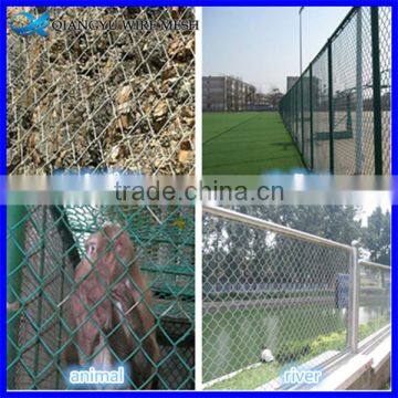 basketball court chain link fence per sqm weight/ rubber coated chain link fence