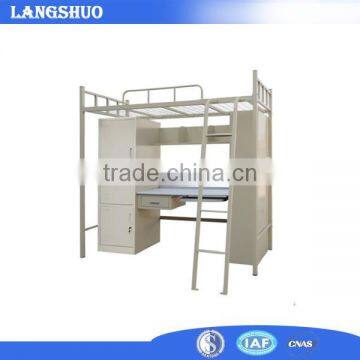 multifunction high capacity metal bunk bed with locker and table