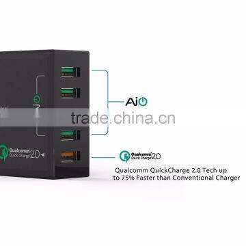 Aukey Quick Charge 2.0 54W 5 Ports USB Desktop Charging Station Wall Charger,EU Plug photo-4
