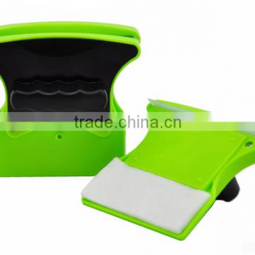 12*11cm green magnetic glass cleaner double-sided useful surface brush cleaner