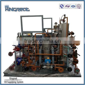 Fully auto controlled diesel oil treating skid with HFO booster module