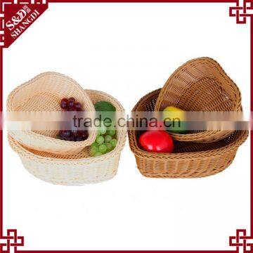 S&D Handmade Poly Rattan Washable Wicker Durable Heart Shape Empty Storage Basket for Fruit Vegetables Gift and Flower photo-3